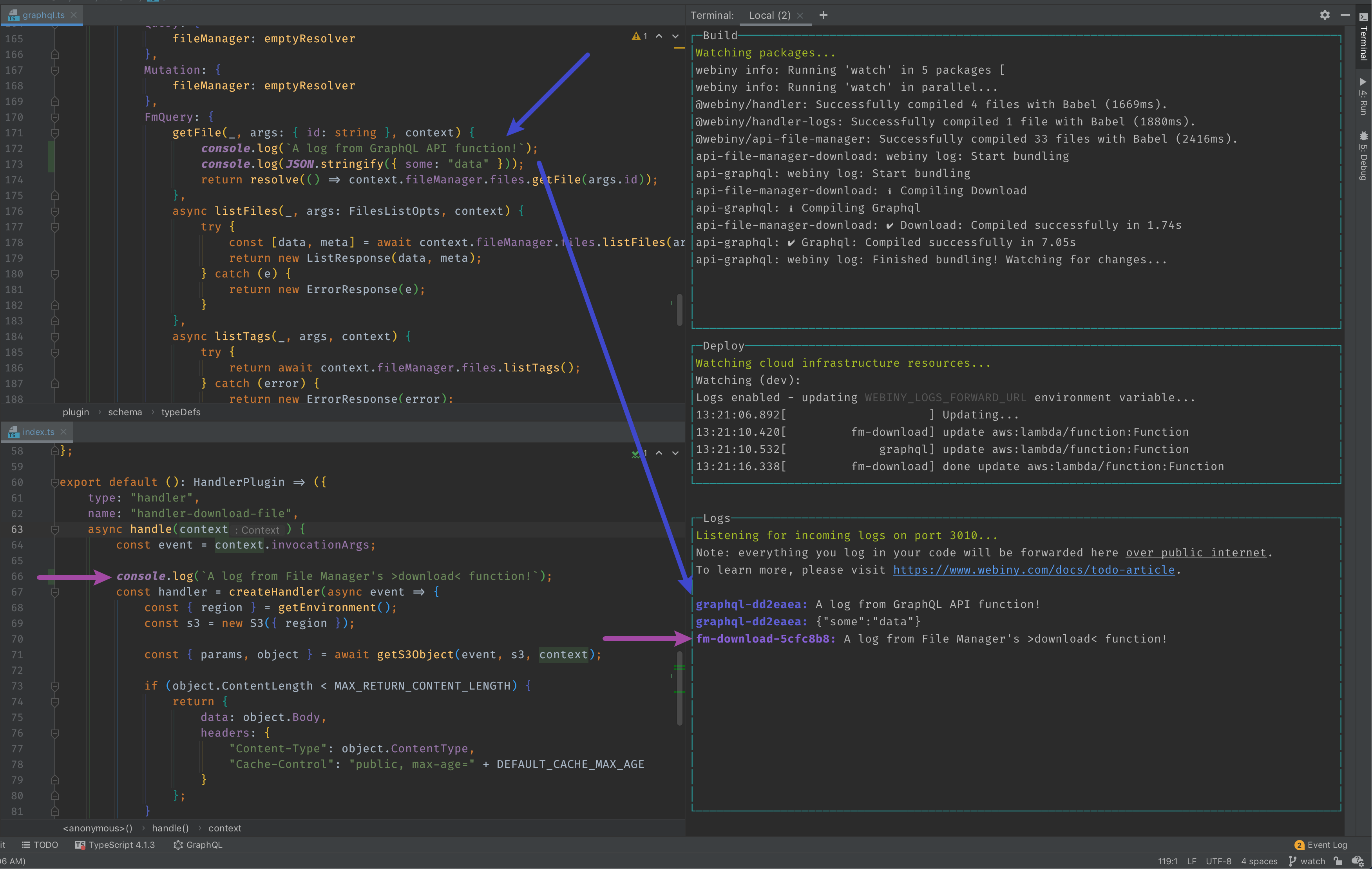 Webiny CLI - Streaming Logs To Your Terminal